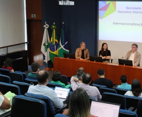 Workshop com representantes internacionais da UnB - Secretaria de Internacionalização (INT). 10/04/2026. Foto: Beto Monteiro/GRE Ascom